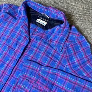 Columbia Women's Plaid Button Down Shirt Roll-up‎ Long Sleeve Omni-Shade S